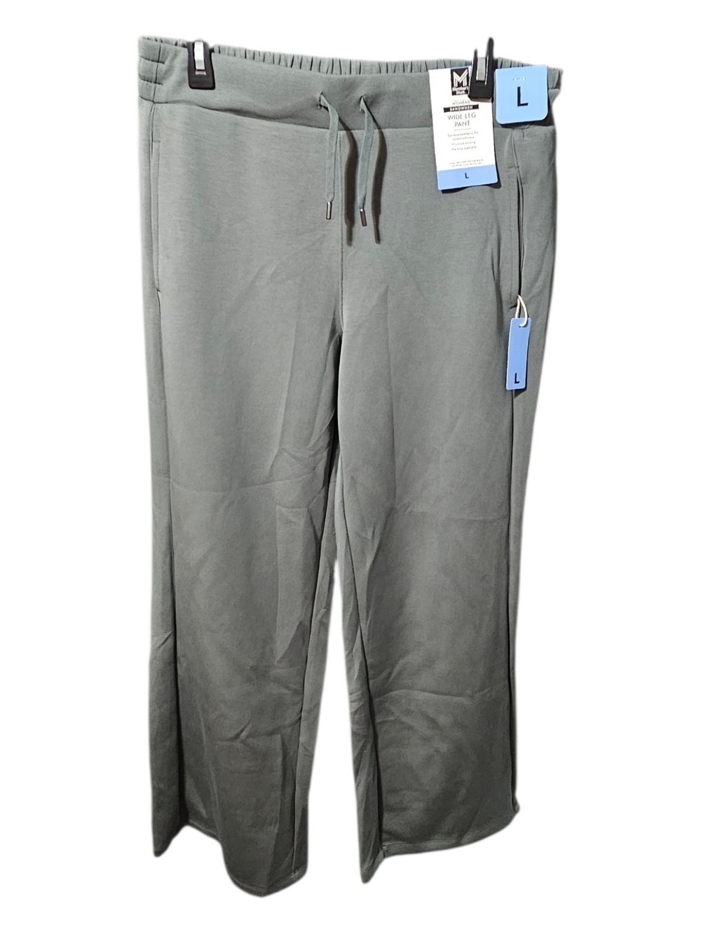 Women's Wide-Leg Drawstring Pants in Sage Green - Comfort Fit